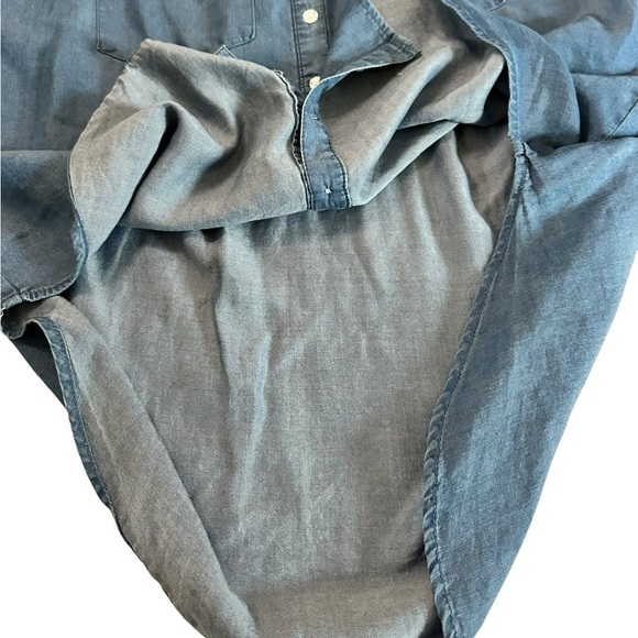 ALISON ANDREWS Short Sleeve Chambray Blouse Size Large - Picture 15 of 17